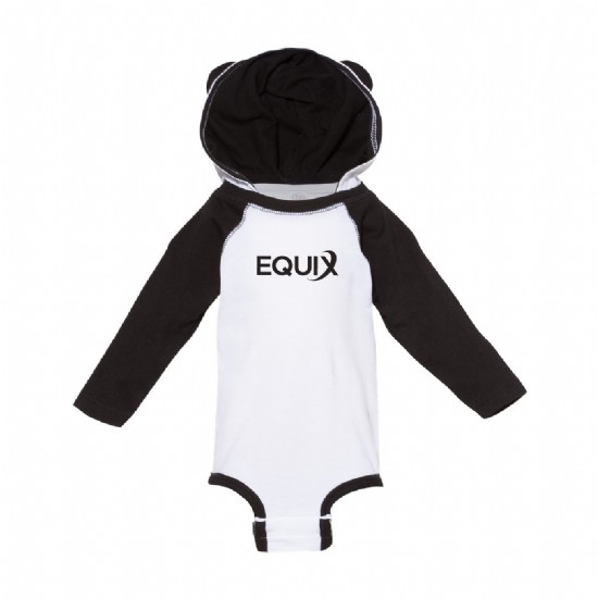 Rabbit Skins Infant Raglan Bodysuit w/ Ears - Long Sleeve