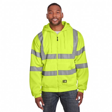 Berne Hi-Vis Class 3 Lined Hooded Sweatshirt #2