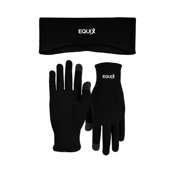 Lightweight Fleece Earband & Performance Runner Text Gloves Combo